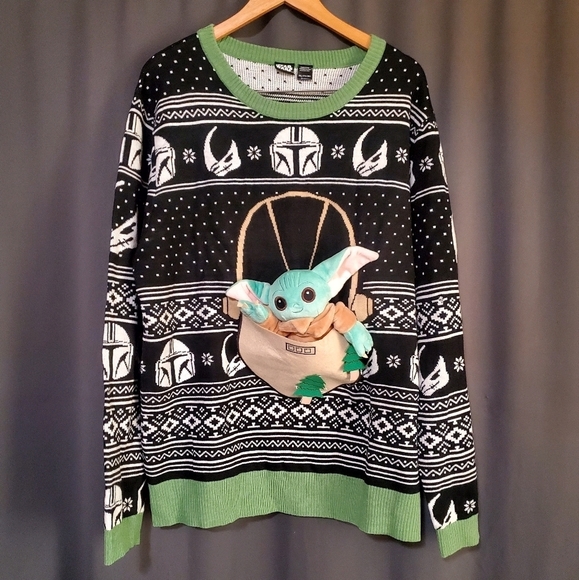 Star Wars Baby Yoda Plush Holiday Christmas Sweater Size 3X - Picture 1 of 7